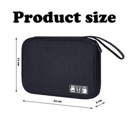 JNGTKL Electronics Travel Organizer, 1 Pcs Portable Travel Essentials, Fashionable Electronics Travel Organizer, Suitable for Organization and Classification, Small Items Storage (Black)