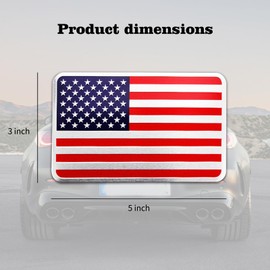 NGHEY 2-Pack - Patriotic USA Flag Vinyl Automotive Decals for Cars, Trucks, SUV, Windows, Laptops, Waterproof, Durable, Easy to Apply (Red 3x5 Inches)