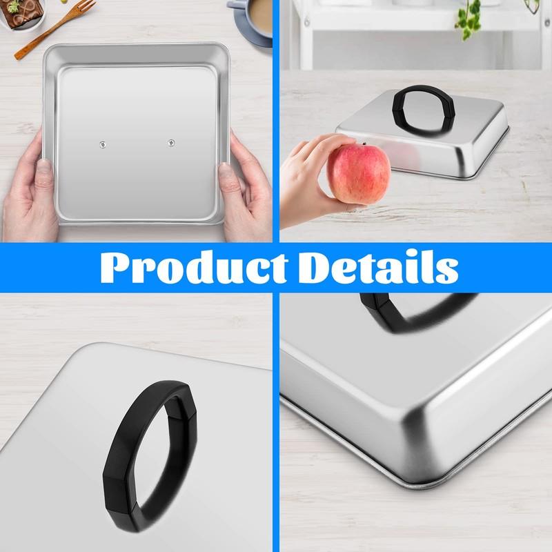Small 6in Cheese Melting Dome, HaSteeL Stainless Steel Square Basting
