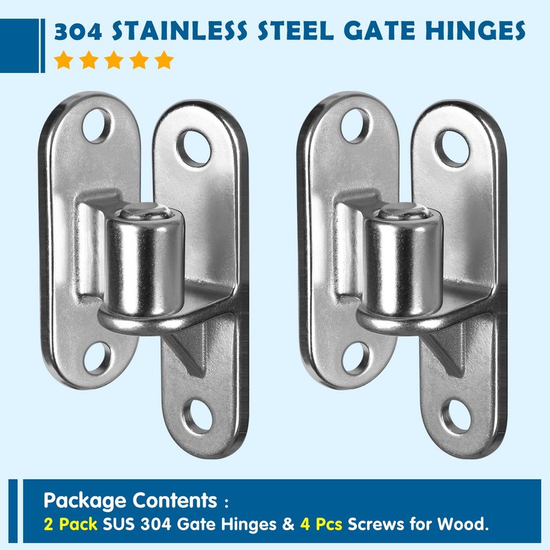 Gate Hinges Heavy Duty Gate Hinge, HAGWARE SUS304 2 Packs