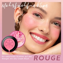 Noerrors Pilzkopf-Air-Cushion-Flüssigrouge, feuchtigkeitsspendendes deckendes Rouge zum Vermischen, wasserfestes langhaltendes samtig-mattes weiches cremiges leichtes Natur-Make-up
