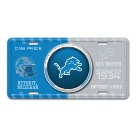 FANMATS 43257 Detroit Lions Embossed Metal License Plate