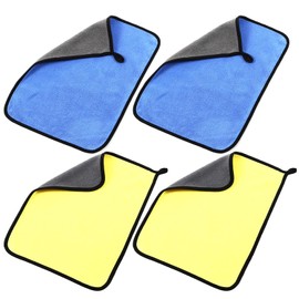 USHXVG 4 Pieces Car Towels, Microfiber Cleaning Cloth, Car Cleaning Wipes, Car Cleaning Rags, Car Wash Towels, Super Absorbent Plush Cloth For Car Cleaning And Drying