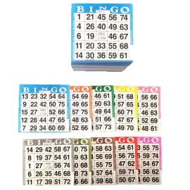 American Games INC High Quality Disposable Bingo Books 10 Colors 100 Sheets for Games and Fundra...