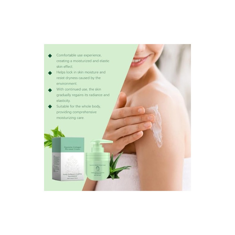 Crema Corporal con Colágeno y Niacinamida, Aloe y Té Verde,