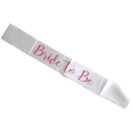 Bride to Be Sash in Pink and White for Bridal Shower Decorations, Bachelorette Party, Hen Party, Wedding Celebration Party Favors Accessories