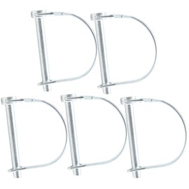Hocansen 5 PCS D-Shape Safety Cotter Pin Lock, 8mm x 70mm, Silver, Galvanized Steel, Farm, Tractors, Trailers