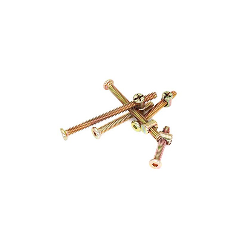 50pcs 1/4-20" Baby Bed Hardware Replacement Kit, Zinc Plated Hex