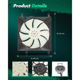 SCITOO Engine Radiator Condenser Cooling Fan Assembly Compatible with 2007-2013 for Suzuki for SX4 2.0L 2012 for Suzuki for SX4 for Crossover 2.0L, OE Number: 621-371