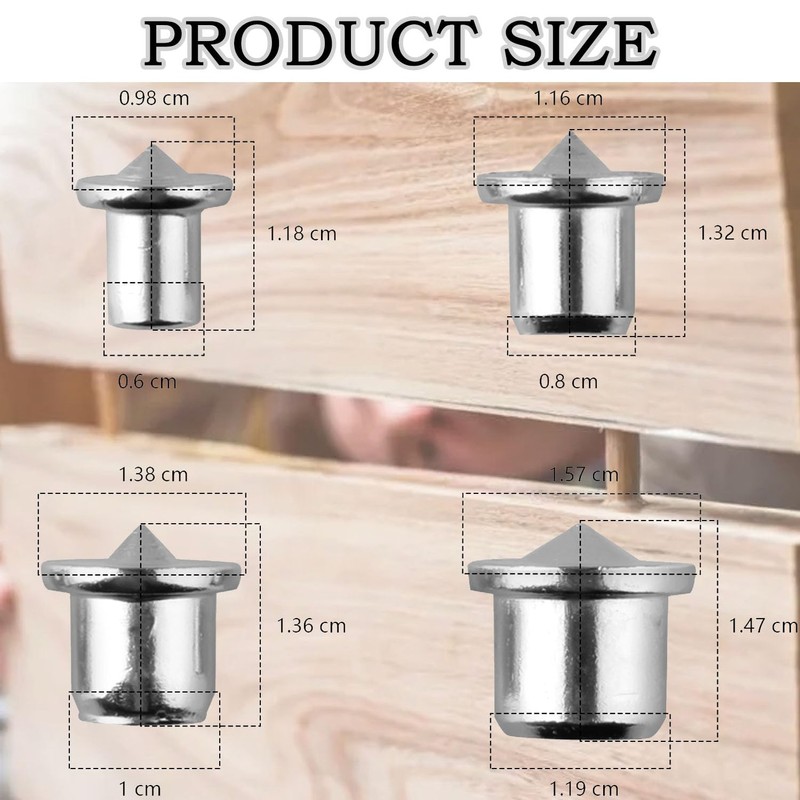 40Pcs Dowel and Tenon Center Transfer Plugs, 6/8/10/12mm Wood Doweling