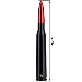 ONE250 Antena estilo bala, compatible con Jeep Wrangler todos los modelos (2007-2024) - Compatible con cualquier Jeep Wrangler JK JKU JL JLU Rubicon Sahara Renegade Gladiator (2007-2024) y más (rojo)