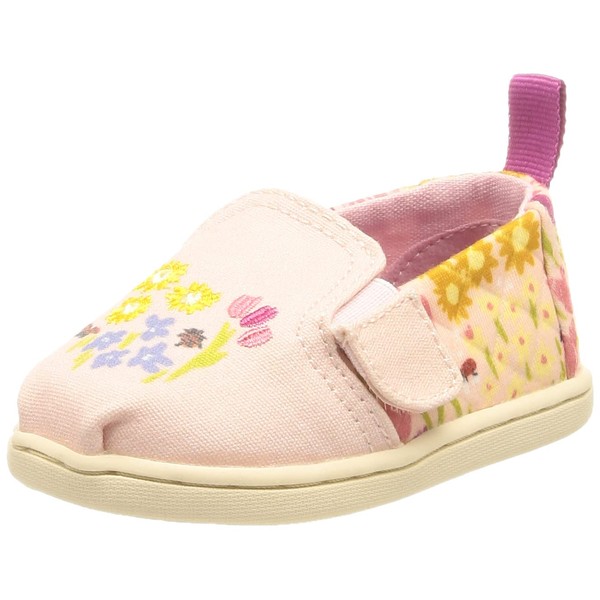 TOMS Girl's Tiny Flower Fields/Quilted Alpargata Twin Gore (Toddler/Little Kid) Parfait Pink 11 Little Kid M