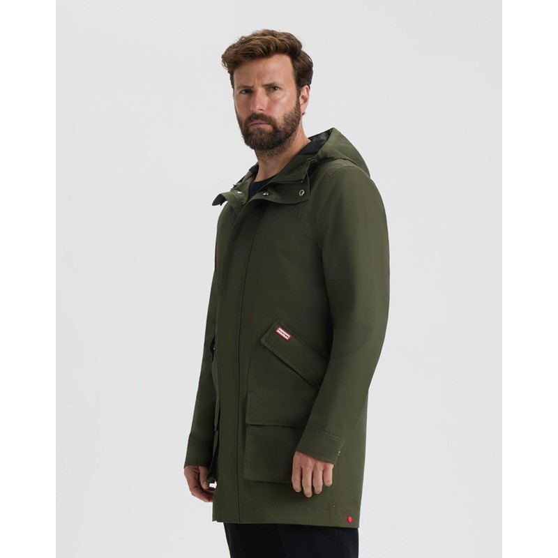 HUNTER Men's Downing RAIN Jacket, Green, Medium