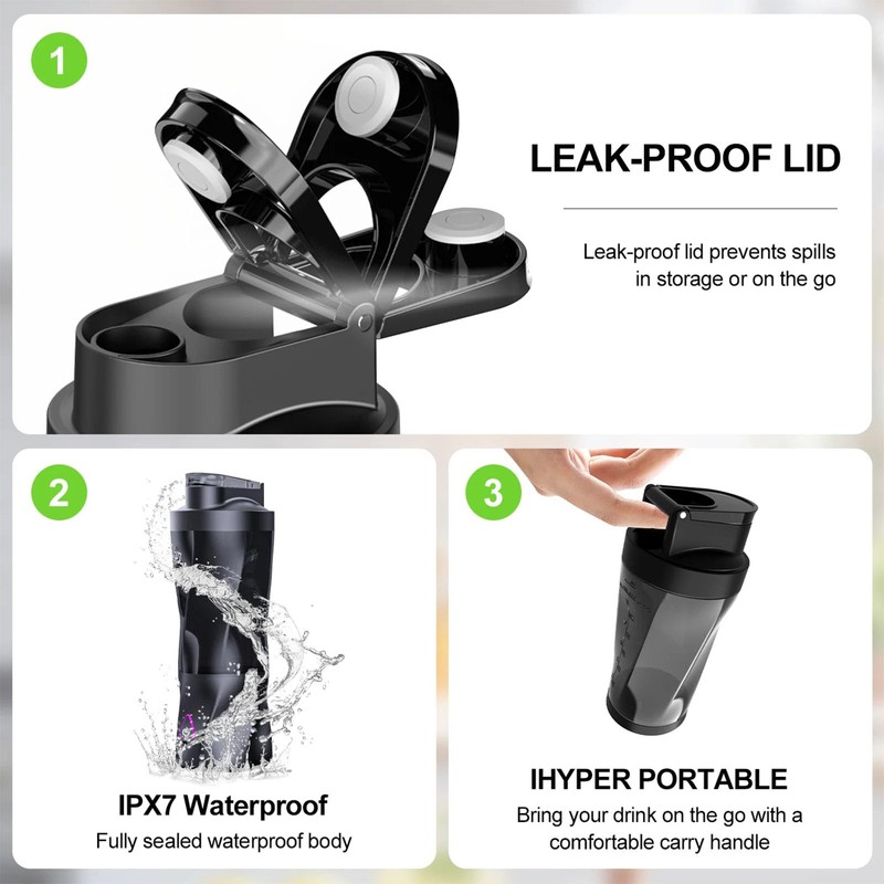 Portable Blender: 360W High-Power Motor, 6000mAh Long-Lasting Battery, 23oz Travel