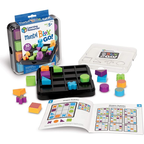 Learning Resources Mental Blox Go!, STEM, 30 Portable Problem Solving and Imaginative Games & Puzzles, Ages 5+