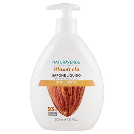 Naturaverde | Natural Beauty - 1 x Almond Liquid Soap for Hands, Face, Cleansing, Soothing, 500 ml