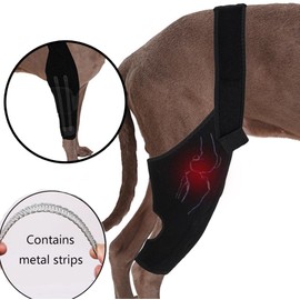 SUYUKU Dog Knee Brace for ACL with Side Stabilizers Dogs Surgery Recovery Lick Sleeve Joint Hock Support Canine Leg Hock Wrap Carpal Support Protects Wounds Brace Heals Prevents Injuries (Black, M)