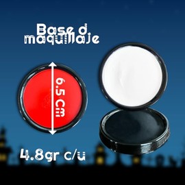 GRUPO CARNAVALLIA Kit 3 Bases de Maquillaje Facial Pintura Blanco + Negro