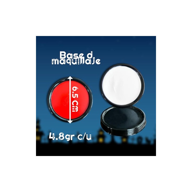 GRUPO CARNAVALLIA Kit 3 Bases de Maquillaje Facial Pintura Blanco
