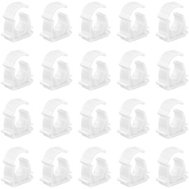 20 PCS White Plastic Water Pipe Clamps,Snap-On Single Tube Clips (16mm Inner Diameter)