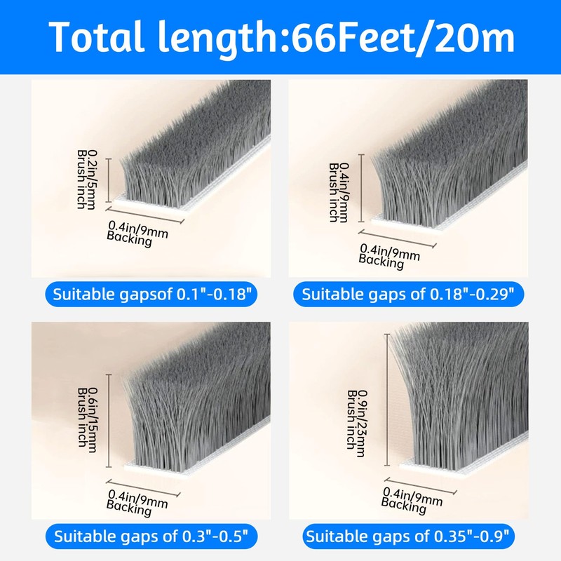 Brush Weather Stripping,Seal-Effective Weather Stripping for Doors & Windows,Insulation Strip