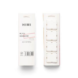 HIMI Gouache Paint Jelly Cup Refill, 4 Pack 30g, Single Color Paint for Artists & Hobby Painters, Unique Design In Jelly Cup Rich Pigment (White)