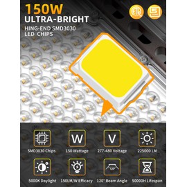 ORRGENA 480V Parking Lot Light 150W, 22500LM LED Shoebox Lights Adjustable Slip Fit Mount | ETL Listed IP65 Commercial Floodlight for Street Roadway Security Area | AC277-480V 5000K