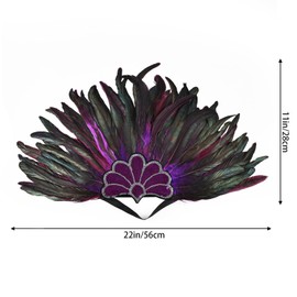 Daieeparty purple Feather Headpiece Carnival Caribbean Headdress Showgirl Cosplay Accessories for Women