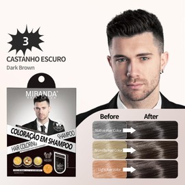 Dark Brown Hair Dye Shampoo 3 in 1 Instant Hair Color Shampoo for Gray Hair Natural Hair Dye Shampoo 100% Grey Hair Coverage for Men Women