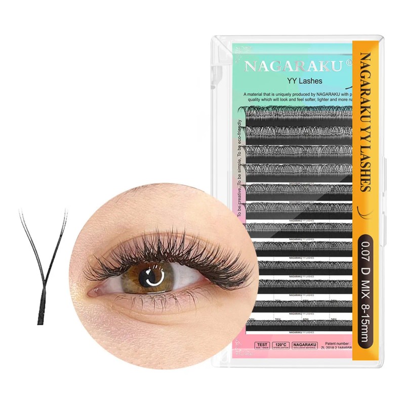 Paquete De Extensiones De Pestañas Nagaraku Con Diseño En Y