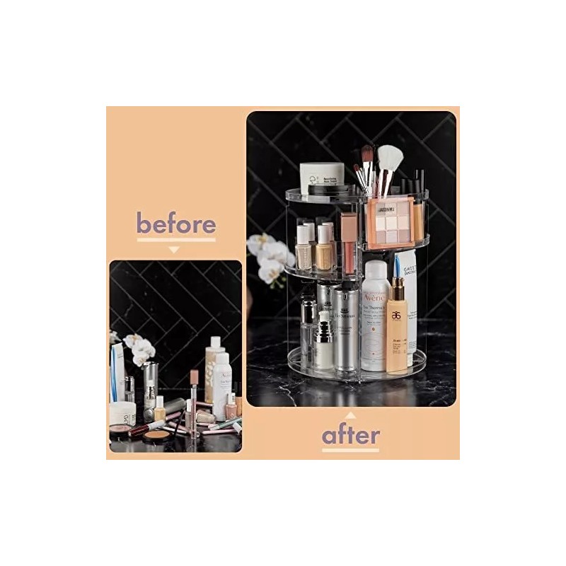 Masirs Organizador De Maquillaje Giratorio De 360 Grados, Altura De