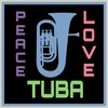 CafePress Peace Love Tuba Canvas Tote Top Zipper Closure