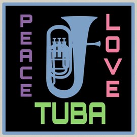 CafePress Peace Love Tuba Canvas Tote Top Zipper Closure