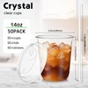 Ziliny 50 Sets Crystal Plastic Cups with Lids and Straws,