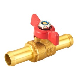 Metalwork Brass 5/8" Barb Valve W/Red Butterfly handle, High Temperature Resistance, 1 Pc