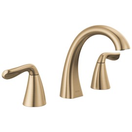 Delta Arvo Brushed Gold Faucet 3 Hole, 8 Inch Widespread Bathroom Sink Faucet for Vanity, Push-Pop Drain Assembly, Champagne Bronze 35840LF-CZ