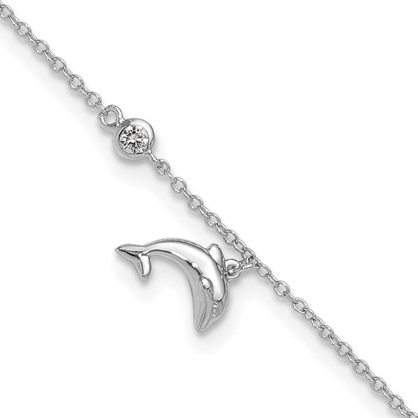 Sonia Jewels Real 925 Sterling Silver CZ Cubic Zirconia Dolphin