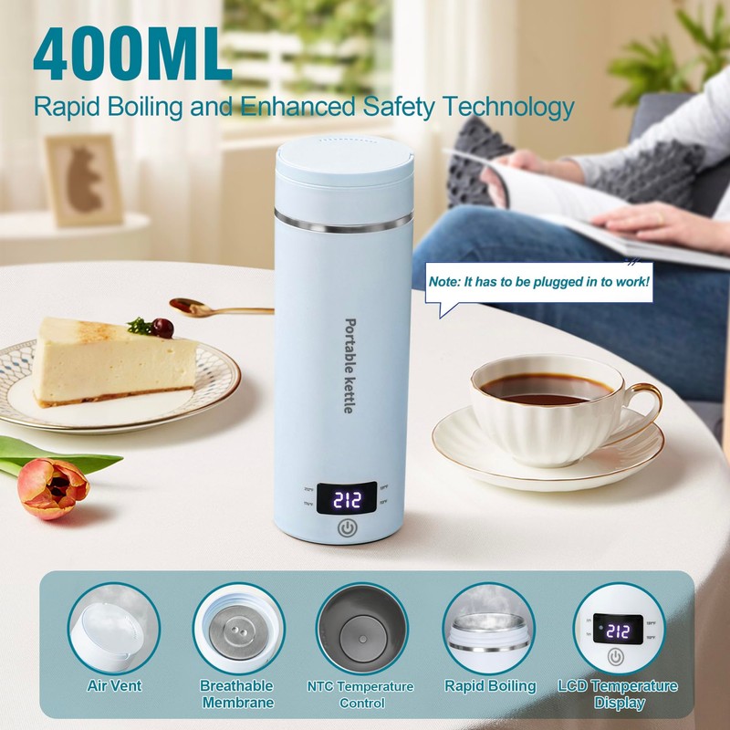 Travel Electric Kettle Portable Mini Kettle,Small Hot Water Boiler with