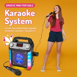 Singing Machine Singing Machine Portable Karaoke Machine with Wired Mic, Bluetooth, LED Lights - For Adults & Kids