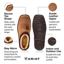 ARIAT Men's Slippers, Dusty Brown, 8