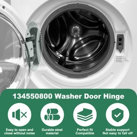 Upgraded 134550800 Affinity Washer Door Hinge with Bushings & 131763310 Striker Kit - Compatible with Frigidaire, Kenmore, Electrolux, Crosley Washing Machines - Replaces 1191162, AP3886714, PS1152380