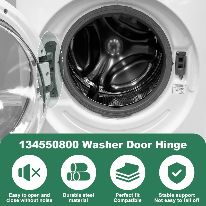 Upgraded 134550800 Affinity Washer Door Hinge with Bushings & 131763310