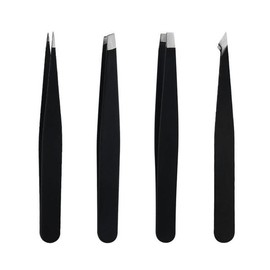 [Out_64] Stainless Steel Nose Hair Tweezers 4-Piece Set (49511104) - Diagonal Flat Line/FREE / [아우트_64]스테인레스 족집게 코털 핀셋 4종 (49511104) - 플랫사선／FREE
