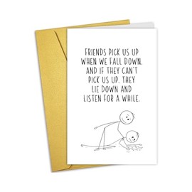 Nchigedy Funny Friendship Card for Friends, Encouragement Card, Support Cards, Just Because Cards, Thinking of You, Friend Gifts Idea, Friends Pick Us When We Fall Down