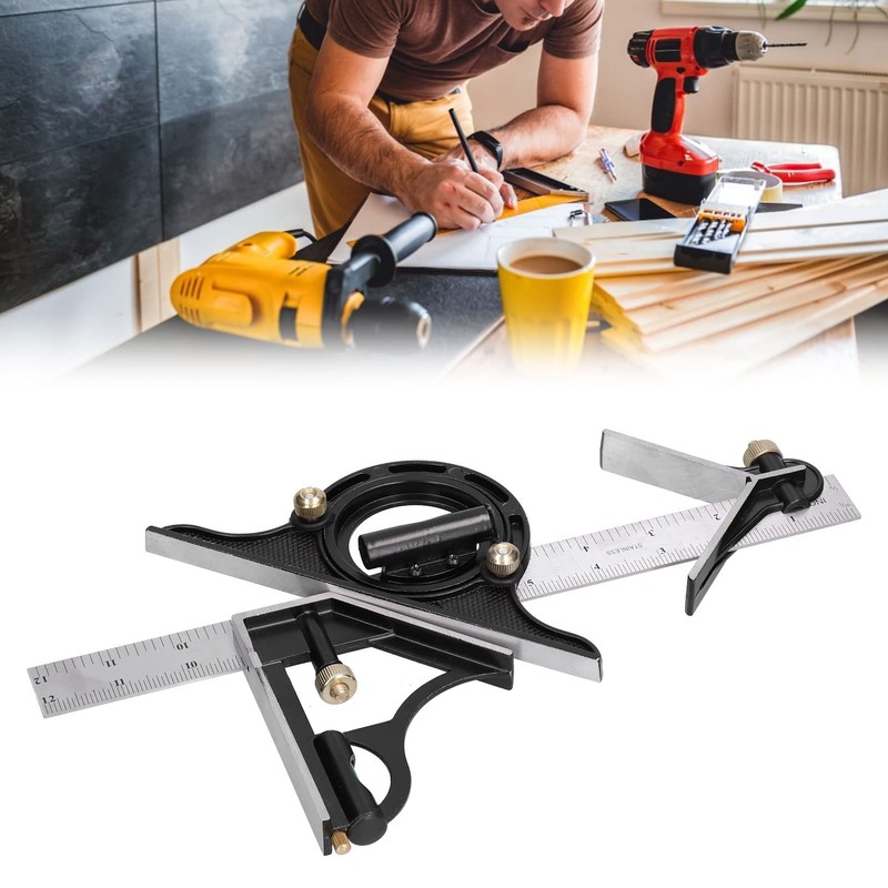 LANTRO JS Combination Square 300 mm Carpenter's Square Try Square