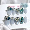 Emerald Princess Aurora handmade nail tips - short ballerina /