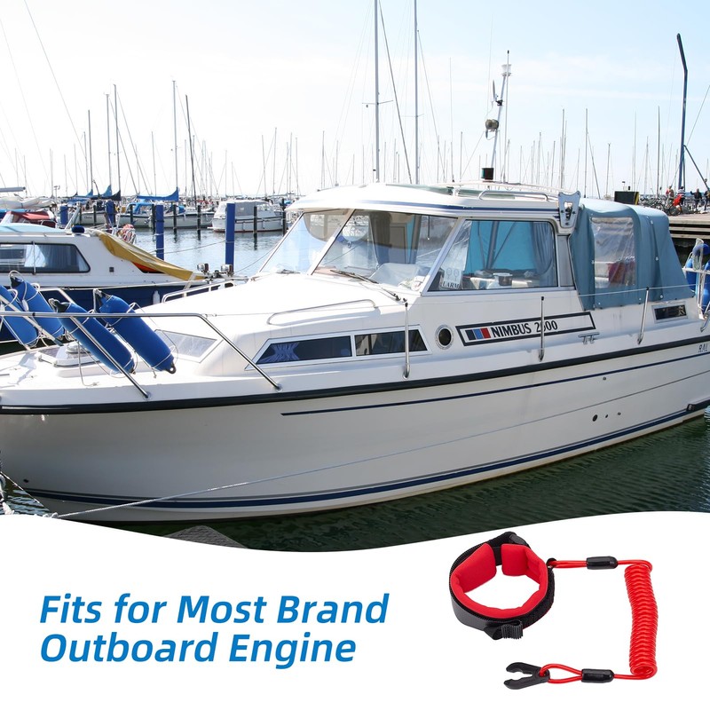 NICENEEDED Boat Kill Switch Wrist Strap, 5.3 Ft Adjustable Safety