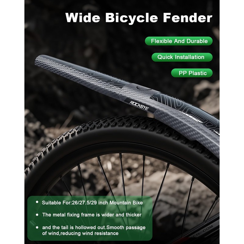 YBLNTEK Bike Fender, Nylon & PP Mudguard, for 24-29 Inch