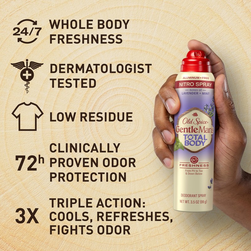 Old Spice Whole Body Deodorant Spray for Men, Aluminum Free,