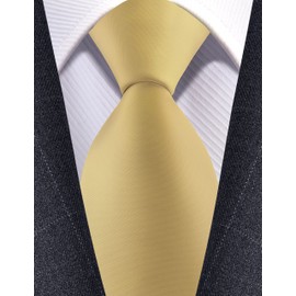 Branduce Silk Gold Tie Wedding Necktie Solid Light Yellow Business Bridegroom Tie (TA05-07)